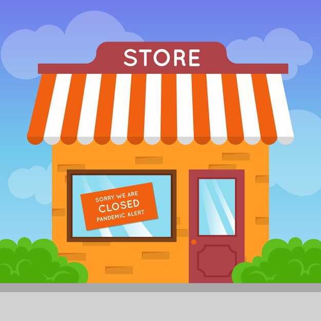 Concepto de pandemia con tienda cerrada