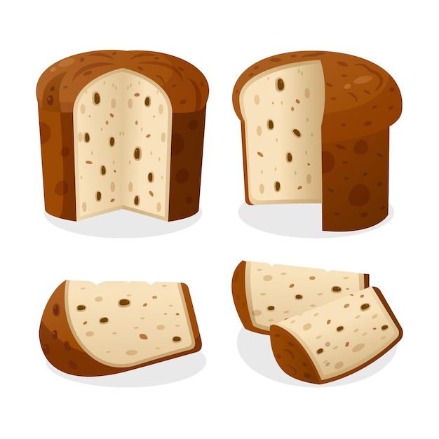 Vector gratuito concepto de panettone en diseño plano