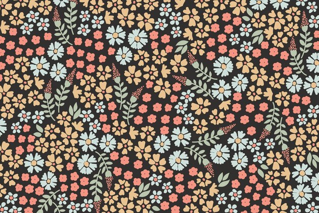 Concepto de papel tapiz con estampado floral ditsy colorido
