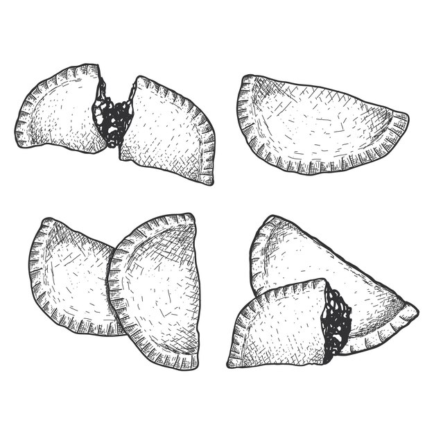 Concepto de paquete de empanada