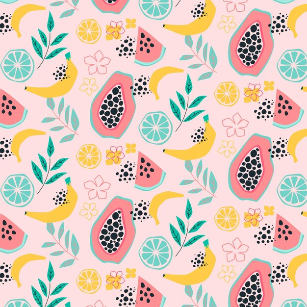 Concepto de paquete de patrones de frutas