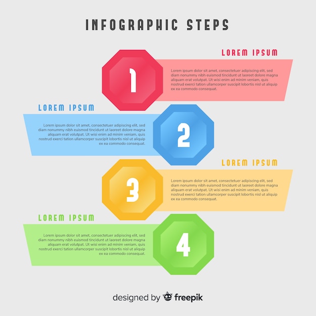 Vector gratuito concepto de pasos infográficos en estilo flat