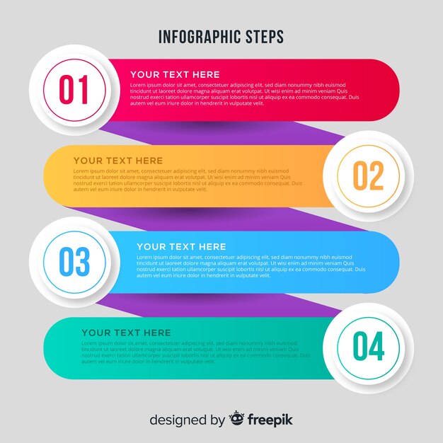 Concepto de pasos infográficos