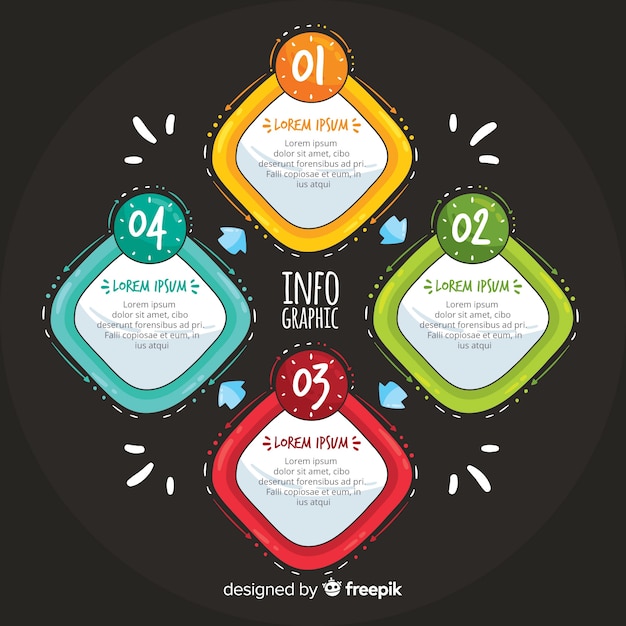 Vector gratuito concepto de pasos infográficos