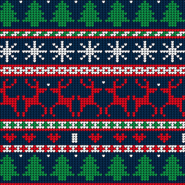 Concepto de patrón de Navidad de punto
