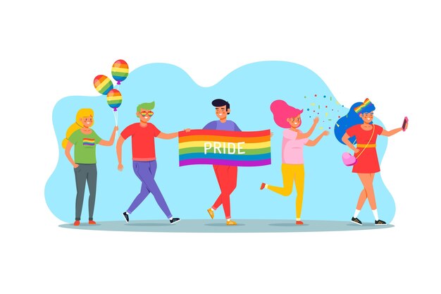 Vector gratuito concepto de personas del día del orgullo