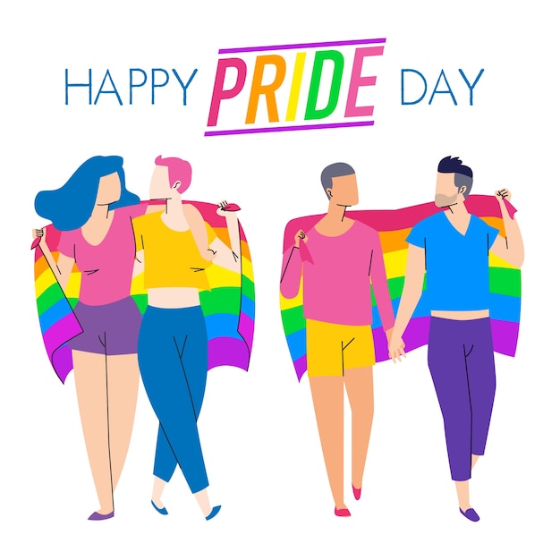 Vector gratuito concepto de personas del día del orgullo