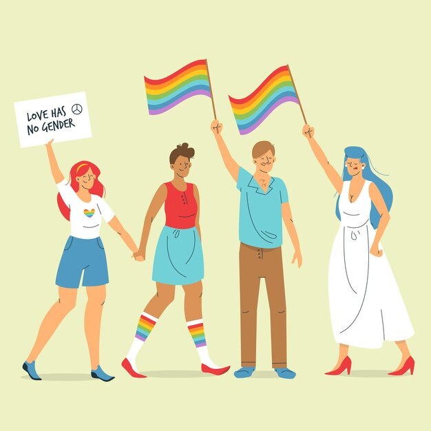 Concepto de personas del día del orgullo