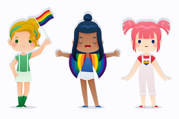 Vector gratuito concepto de personas del día del orgullo