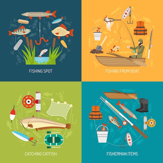 Concepto de pesca vector de la imagen