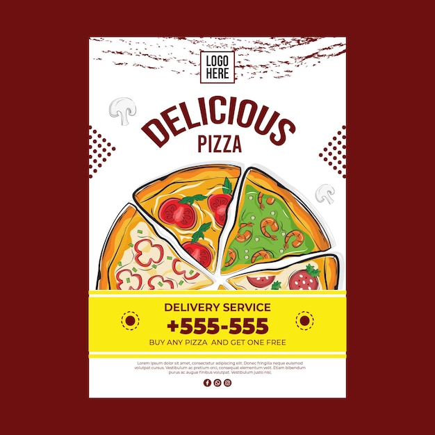 Concepto de pizza deliciosa