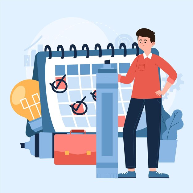 Concepto de planificación empresarial de diseño plano dibujado a mano