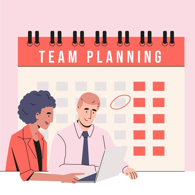 Concepto de planificación empresarial de diseño plano dibujado a mano
