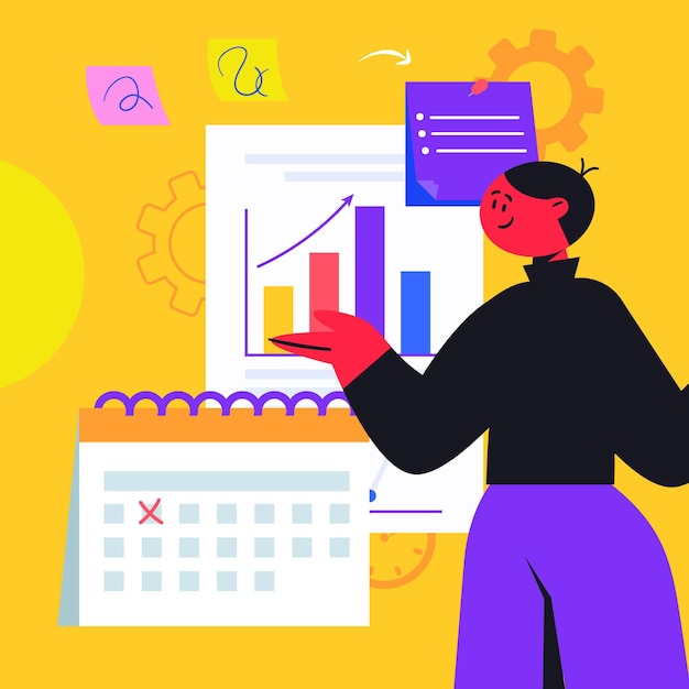 Concepto de planificación empresarial de diseño plano dibujado a mano
