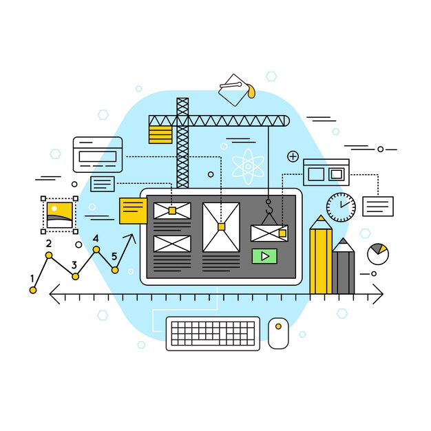 Concepto plano de aplicación móvil