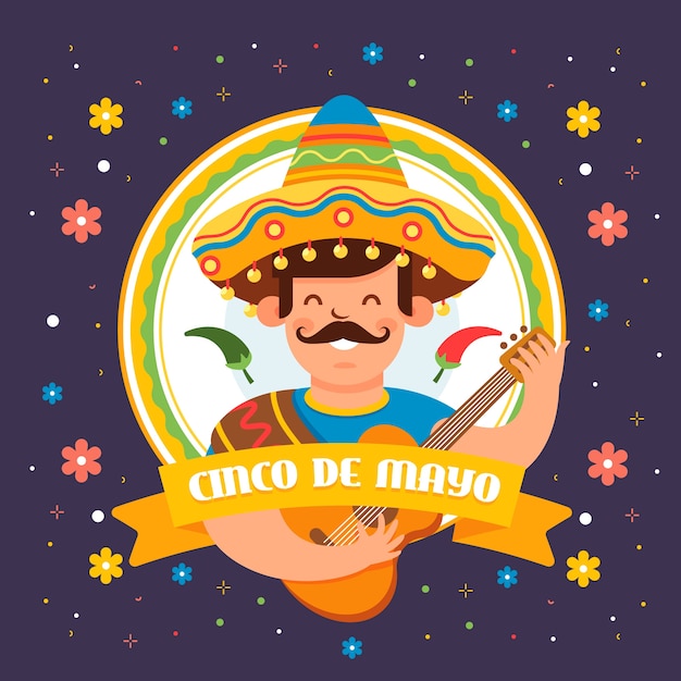 Vector gratuito concepto plano de cinco de mayo