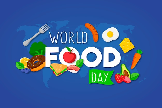 Concepto plano del día mundial de la alimentación