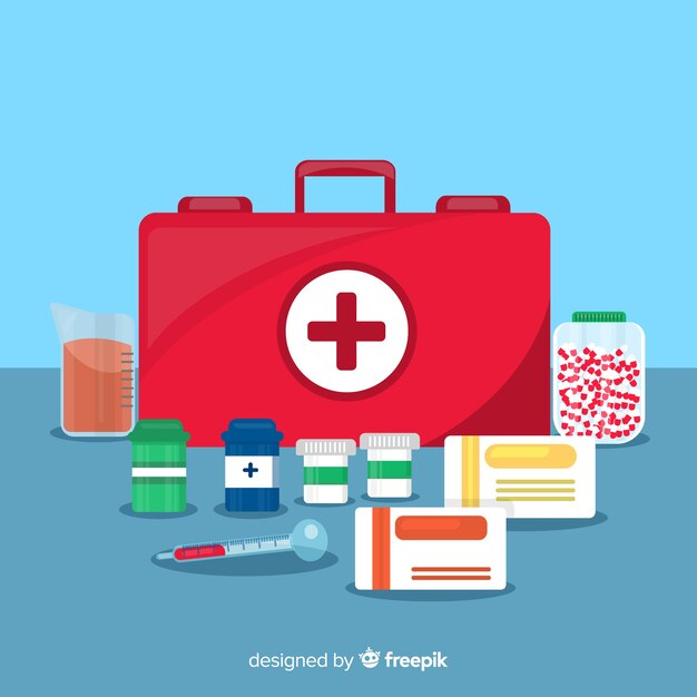 Concepto plano de fondo de concepto de farmacia