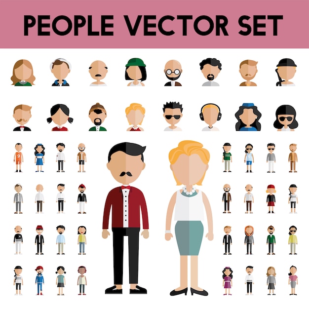 Vector gratuito concepto plano de los iconos del diseño de la gente de la comunidad de la diversidad