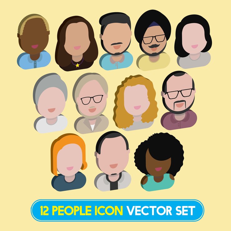 Vector gratuito concepto plano de los iconos del diseño de la gente interracial de la comunidad de la diversidad