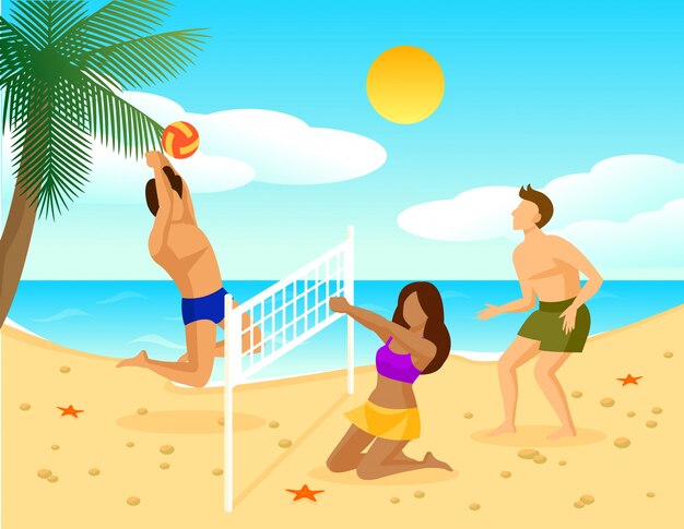 Concepto plano de vacaciones de verano