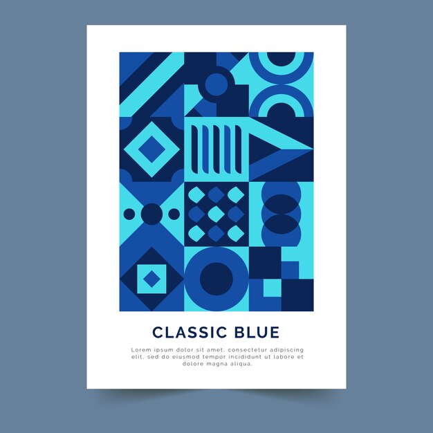 Concepto de plantilla de cartel azul clásico abstracto
