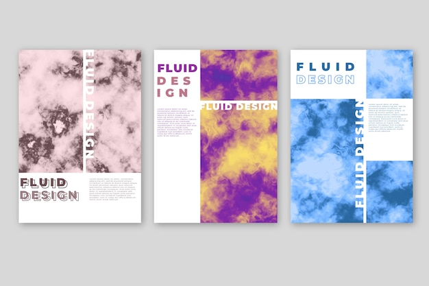Concepto de plantilla de cartel colorido efecto fluido