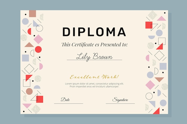 Vector gratuito concepto de plantilla de diploma