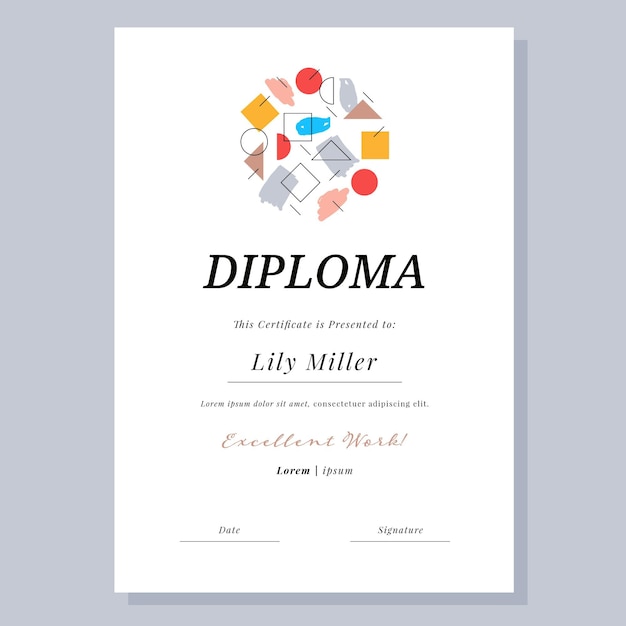 Vector gratuito concepto de plantilla de diploma