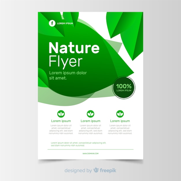 Vector gratuito concepto de plantilla de flyer de naturaleza