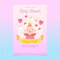 Vector gratuito concepto de plantilla de invitación de baby shower