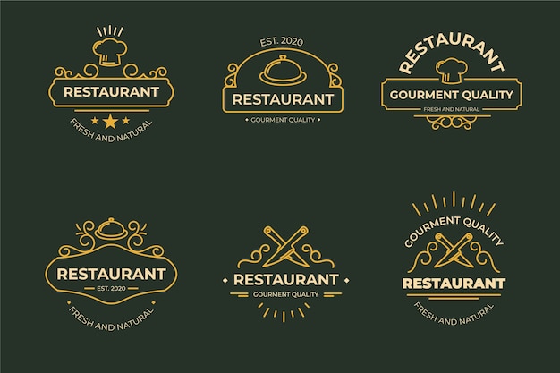 Concepto de plantilla de logotipo de restaurante retro