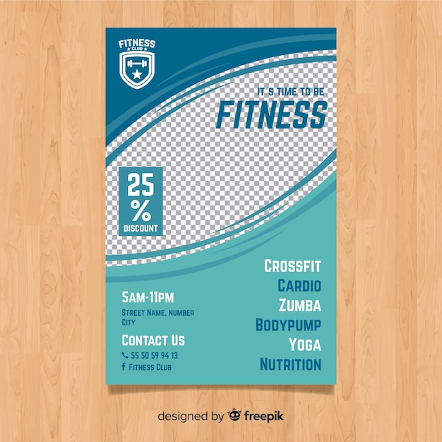 Concepto de plantilla profesional de flyer de fitness