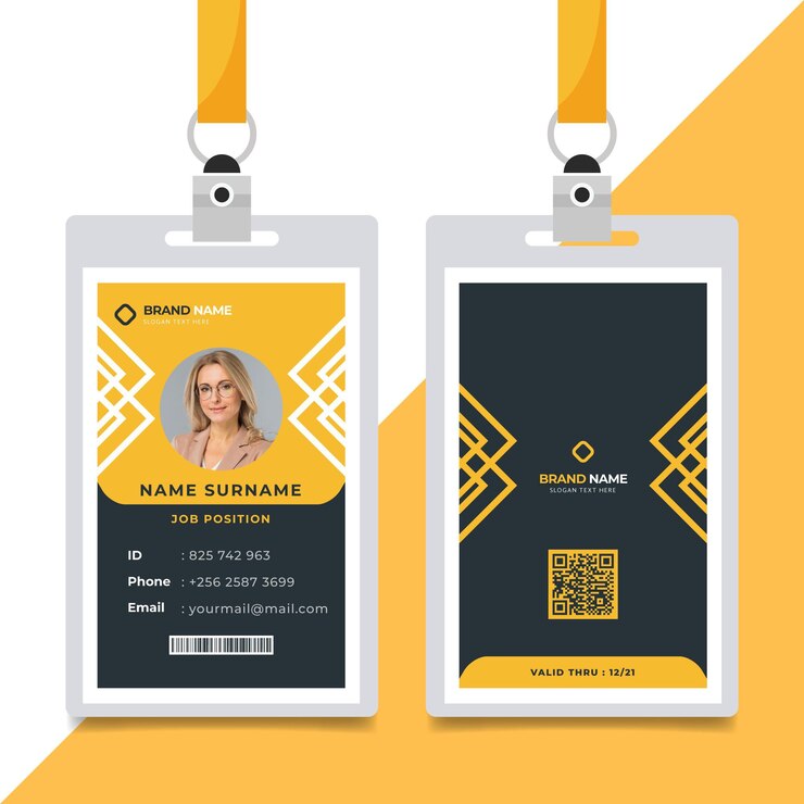 Concepto de plantilla de tarjetas de identificación mínima