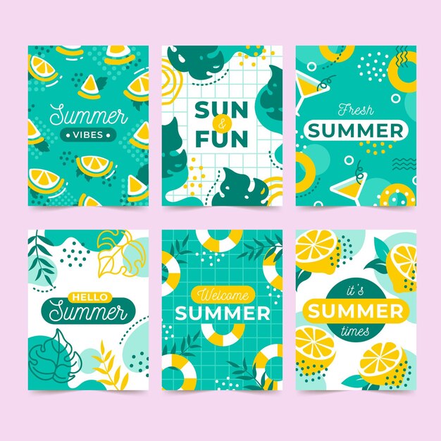 Concepto de plantilla de tarjetas de verano