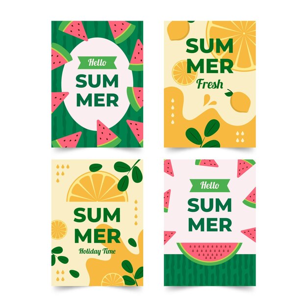 Concepto de plantilla de tarjetas de verano