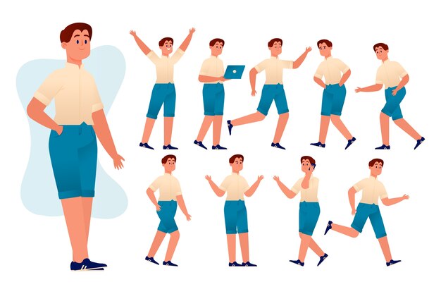 Concepto de poses de personaje