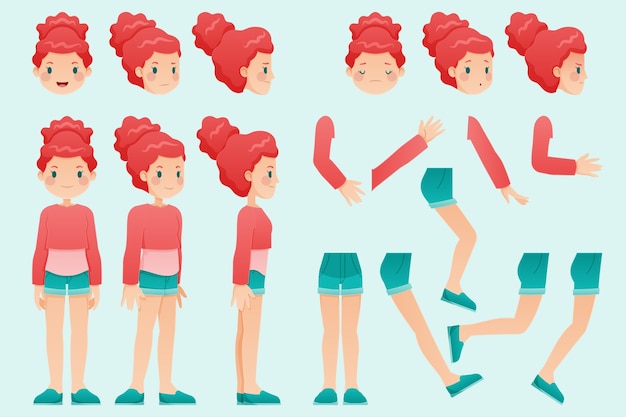 Concepto de poses de personaje