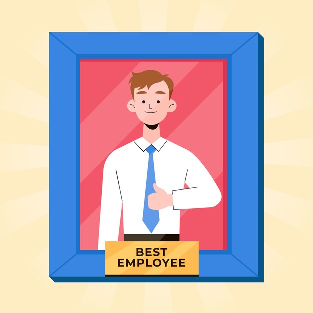 Concepto de premio al empleado del mes
