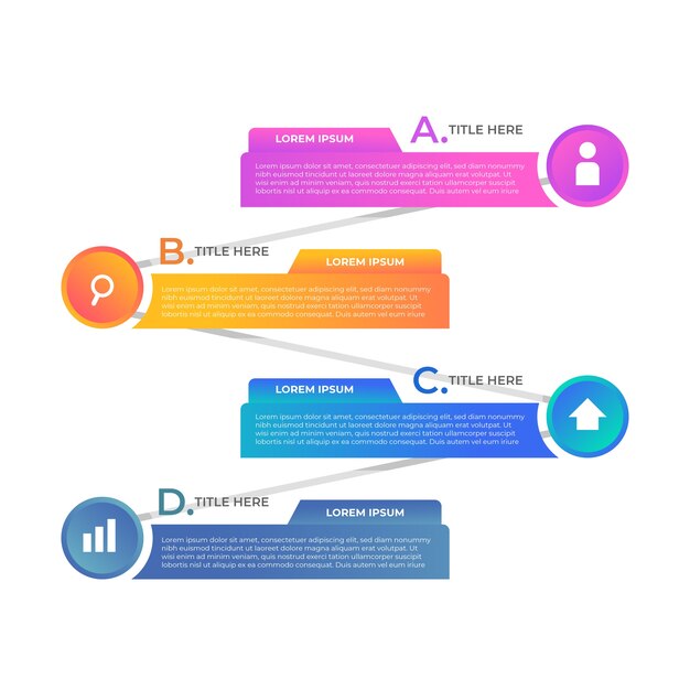 Concepto de presentación de infografía gradiente