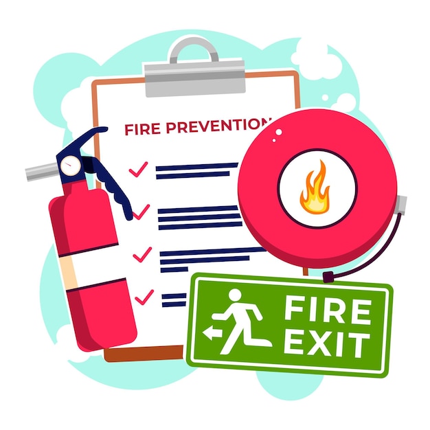 Vector gratuito concepto de prevención de incendios de diseño plano