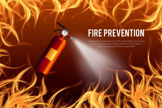 Concepto de prevención de incendios realista