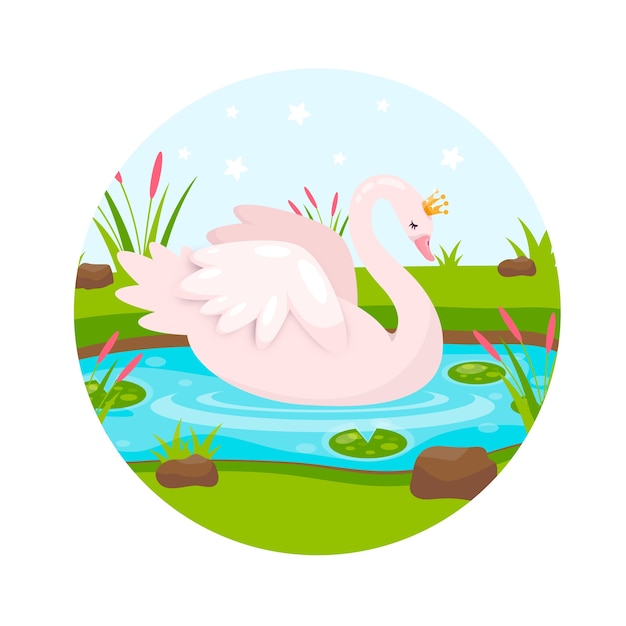 Vector gratuito concepto de princesa cisne