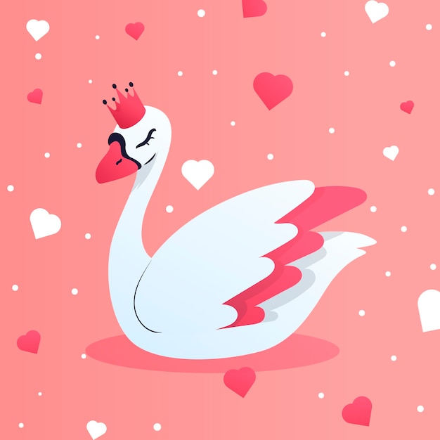 Vector gratuito concepto de princesa cisne