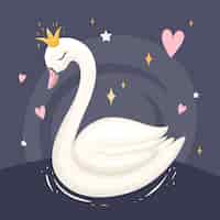 Vector gratuito concepto de princesa cisne