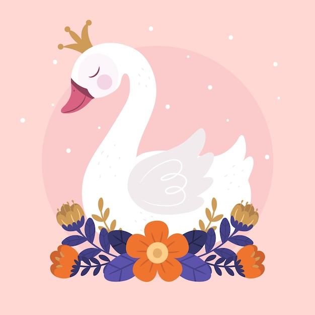 Vector gratuito concepto de princesa cisne