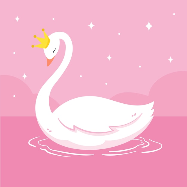 Vector gratuito concepto de princesa cisne