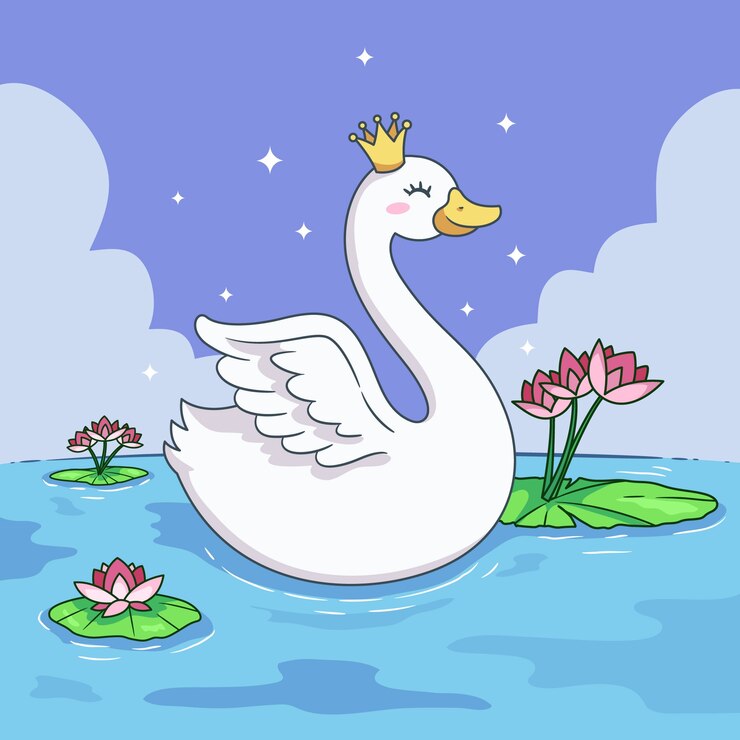 Vector gratuito concepto de princesa cisne