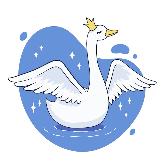 Vector gratuito concepto de princesa cisne