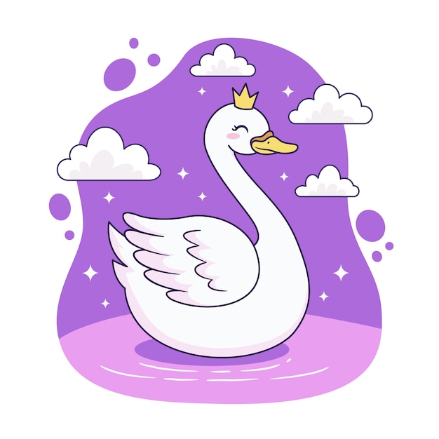 Vector gratuito concepto de princesa cisne